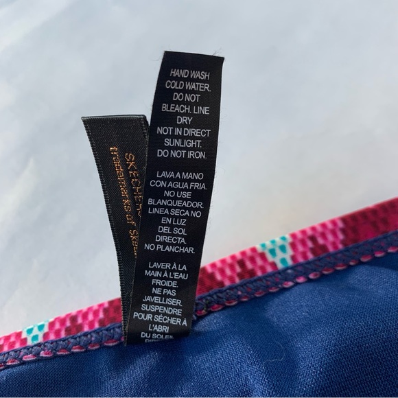 Skechers Women’s Flamin Hot Hipster Bikini Bottom Swimwear Blue Zigzag Medium - Picture 14 of 16